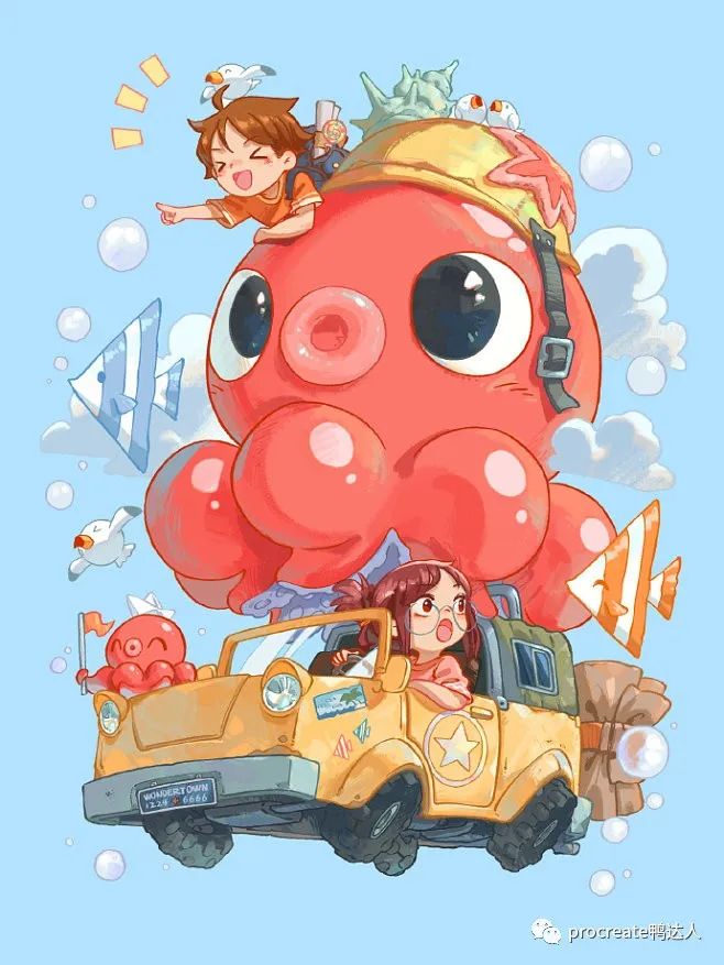 图片[7]-可爱的Q版人物插画！快来一起学习吧！【852期】-yadaren