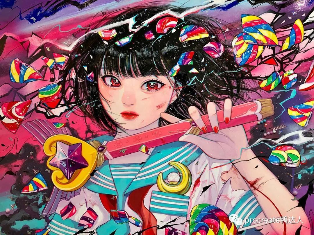 图片[6]-极具复古风的糖果味少女插画集分享！速速来学习！【867期】-yadaren