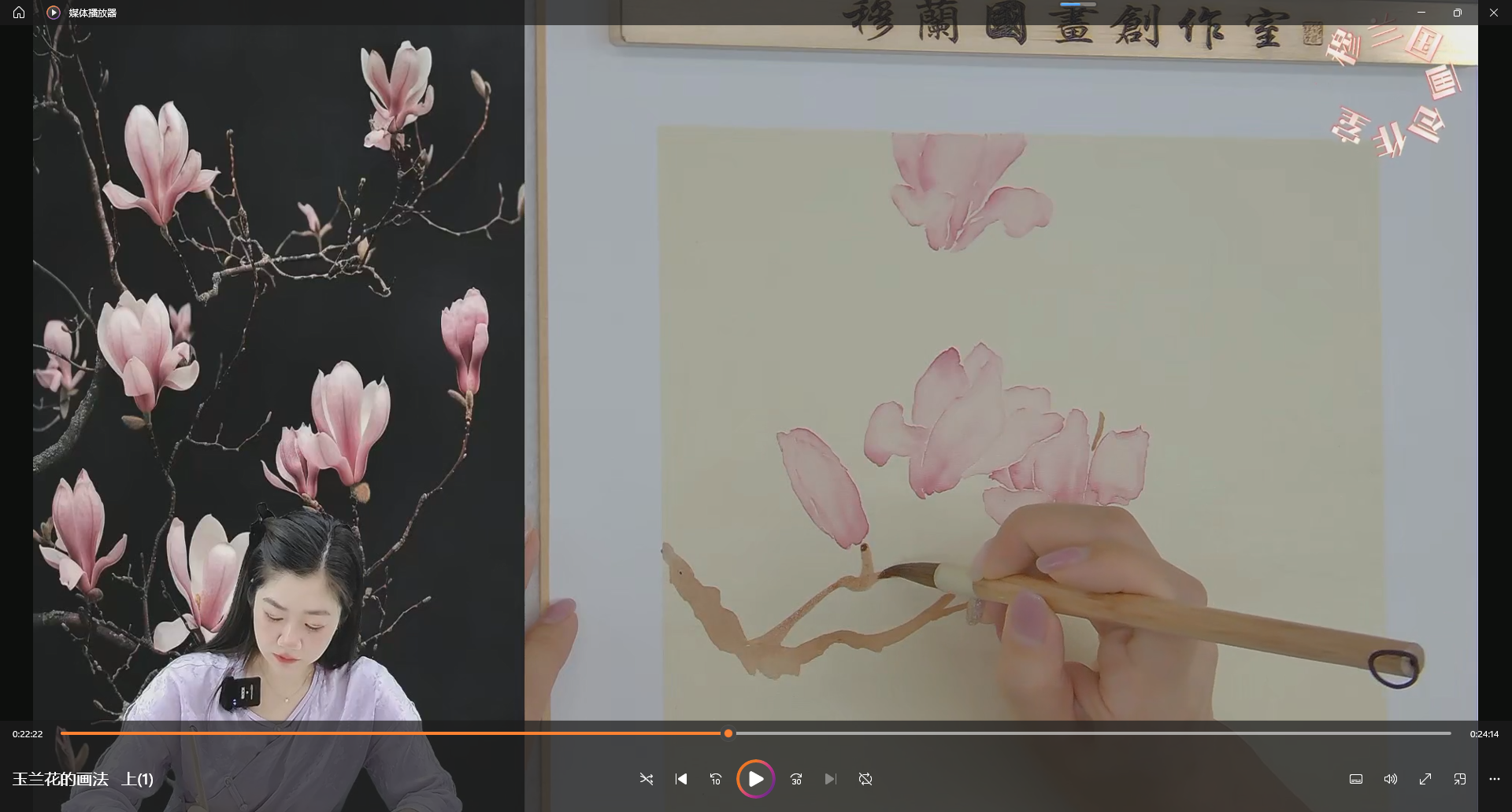 穆兰国画-玉兰花技法▶视频课