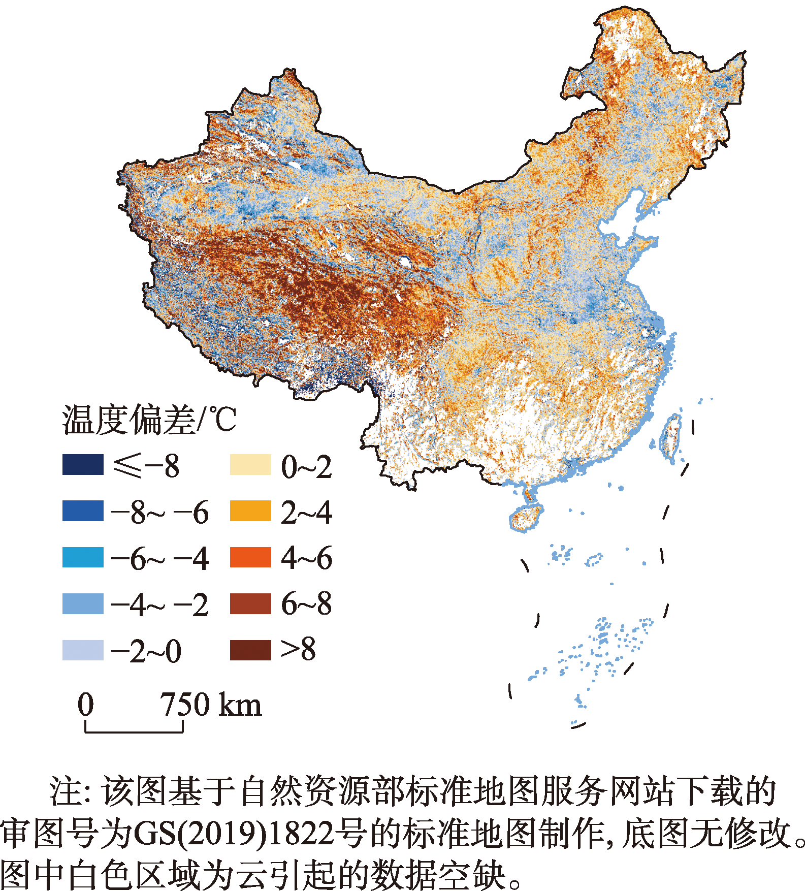 偏差订正前后中国FY4A LST与MODIS LST逐日平均偏差时间序列对比
