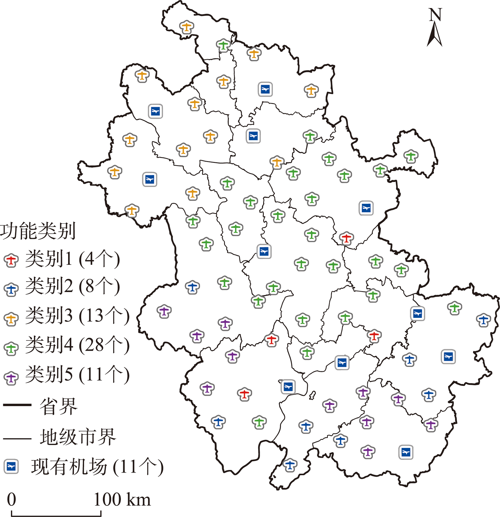 通用机场功能定位分布