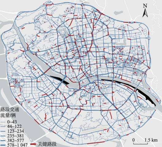 福州市三环内区域路网交通流量估算