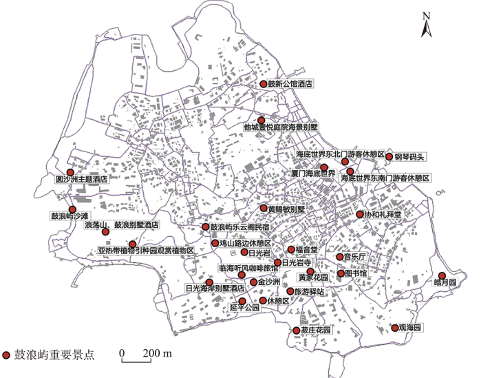 鼓浪屿重要景点分布