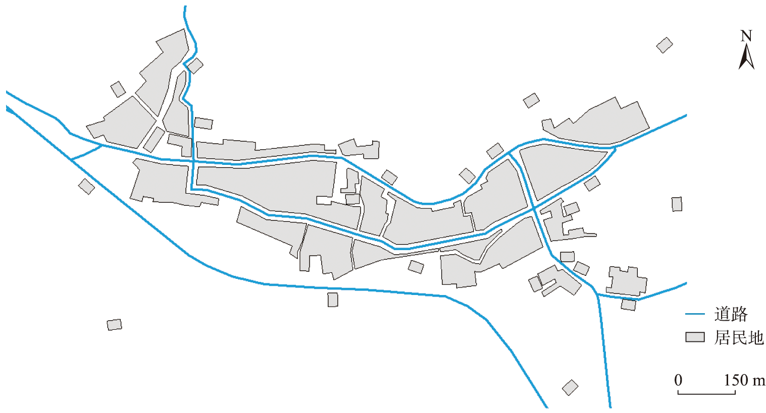 居民地轮廓与道路的形状相似性