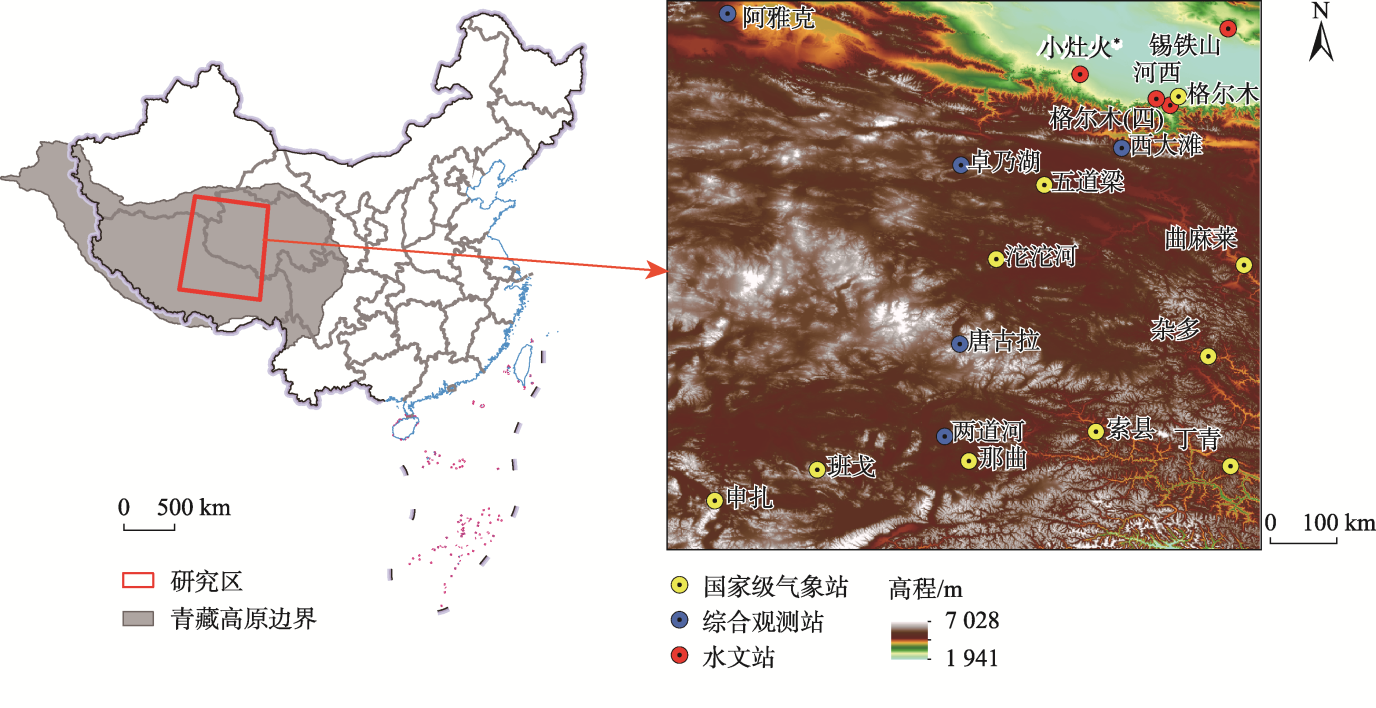 青藏高原腹地站点分布