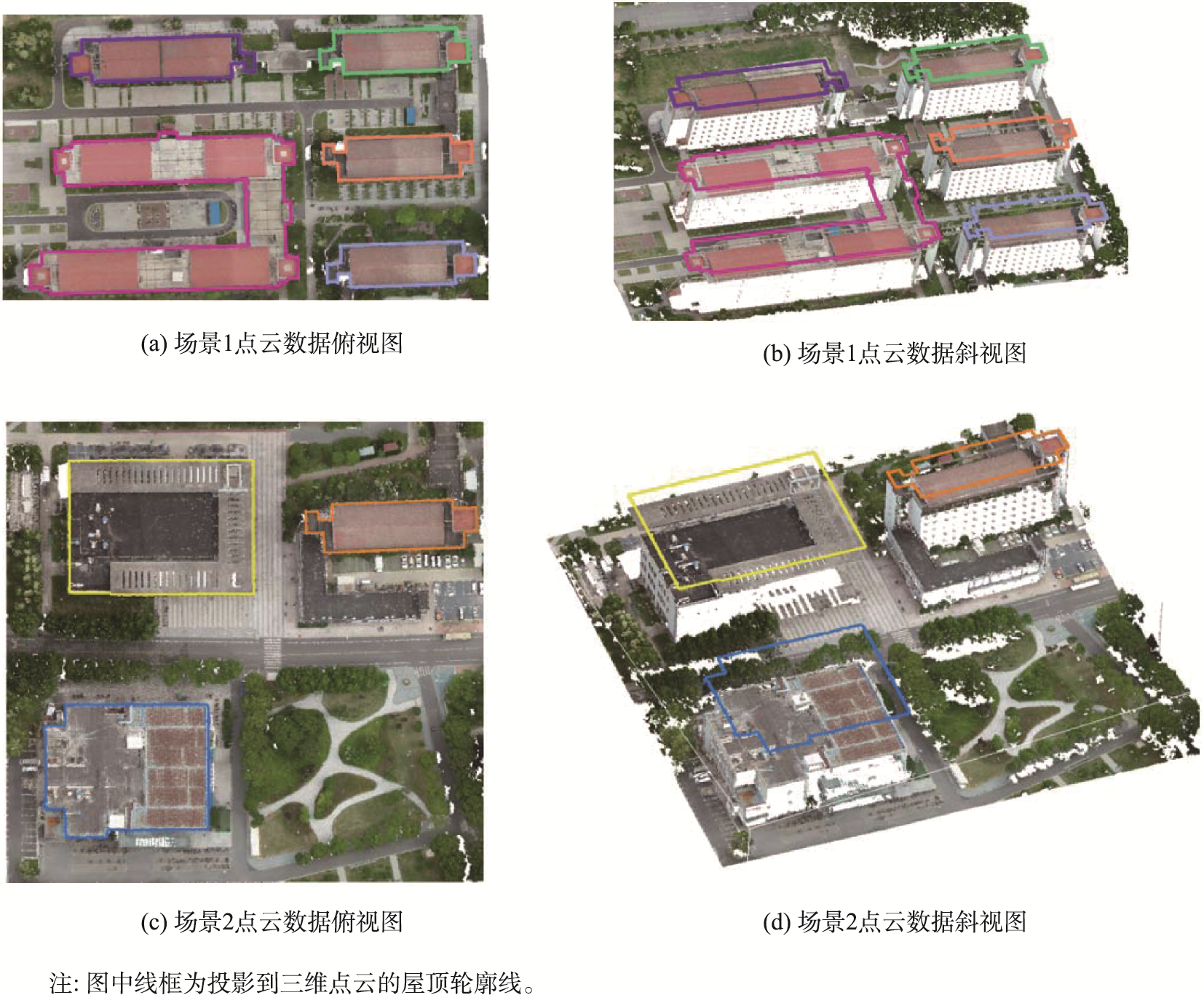 建筑物轮廓线提取在三维点云中的展示