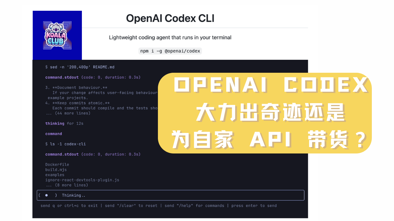 探索 OpenAI Codex: 大力出奇迹还是为自家 API 带货？