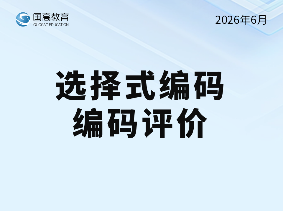 选择式编码、编码评价（7.4）